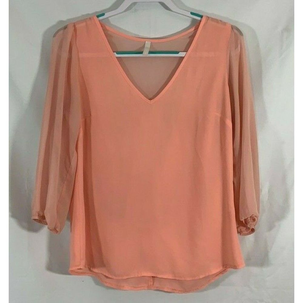 Glow shirt pink sheer open back size M